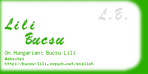 lili bucsu business card